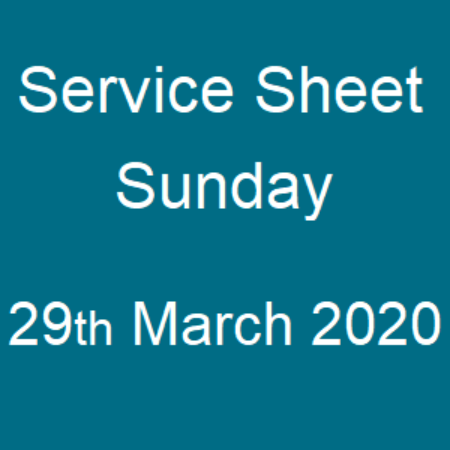 Service sheet 29 March 2020
